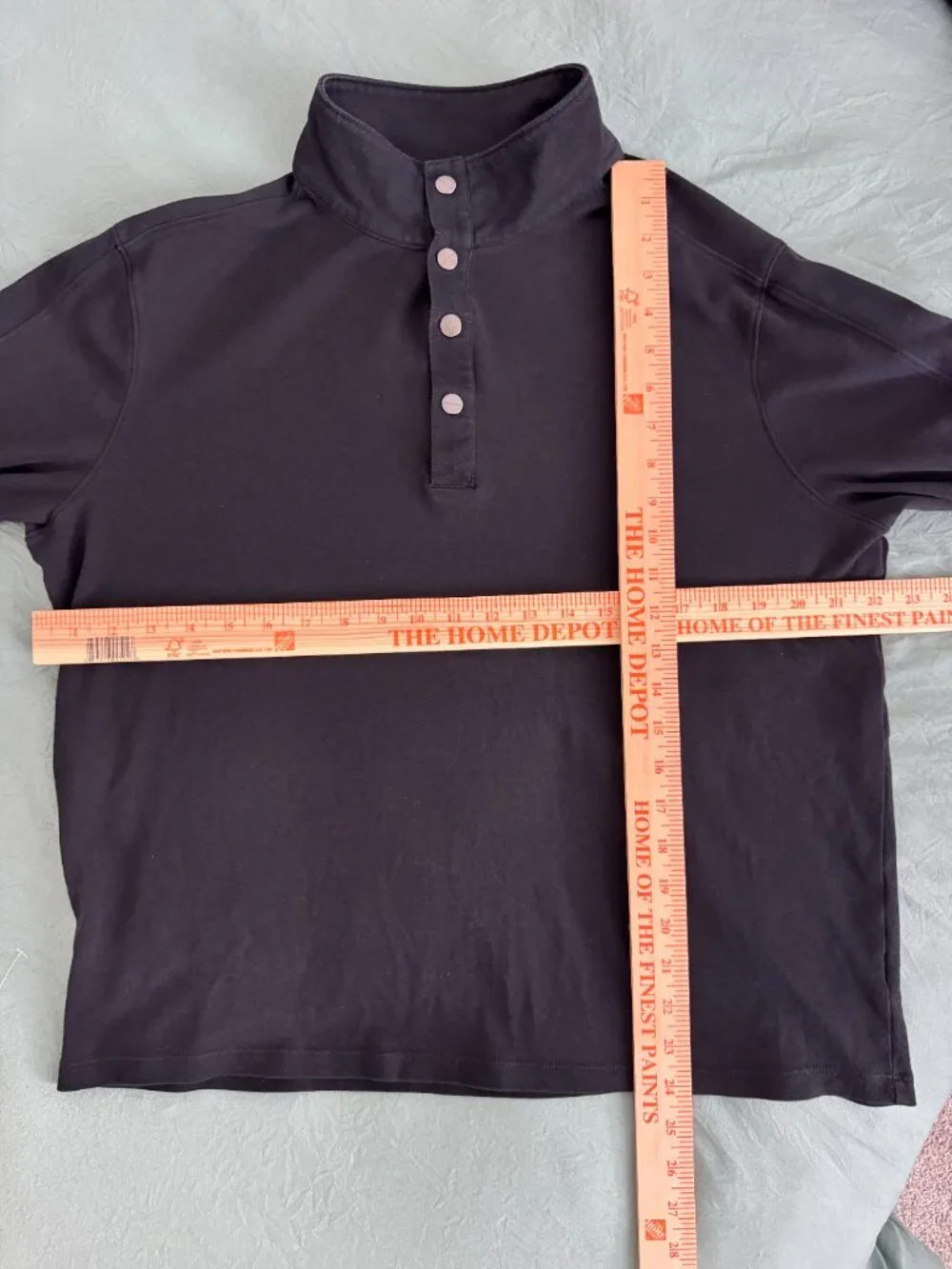 Michael Kors Black Snap Mock Neck Long Sleeve Top Pullover Women's Large